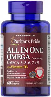 All in One Omega 3, 5, 6, 7, 9 + Vitamin D3 – 60 Softgels